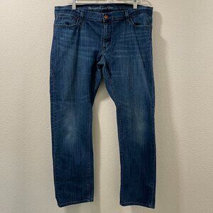 LEVI'S 523 Tilted Straight Eco Jeans Dark Blue Distressed Women 16M/33